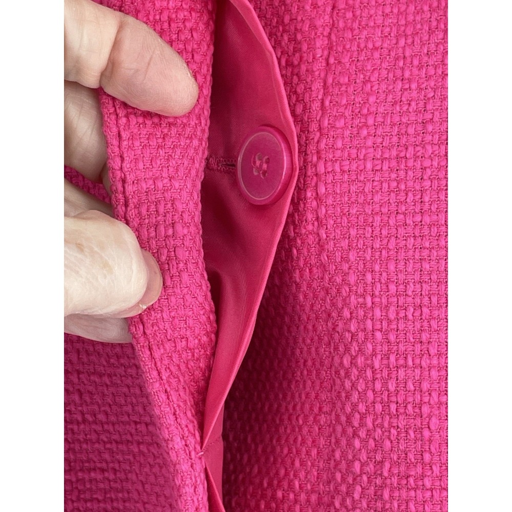 Liz Claiborne Women's XL Long Sleeve Bright Pink Button Up Hidden Buttons Blazer - Picture 2 of 10